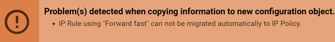 IP Rule to Policy Conversion Warning Example