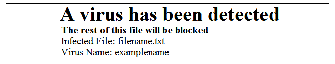 Anti-Virus Malicious File Message