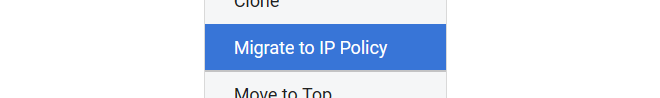 The Conversion Option in the IP Rule Context Menu