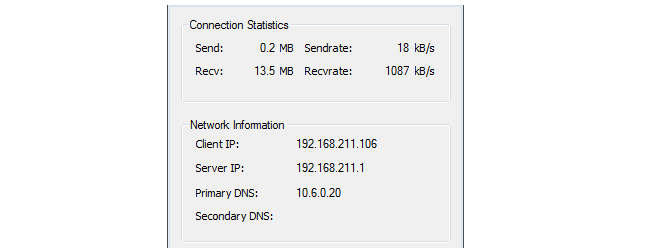 Windows SSL VPN Client Statistics