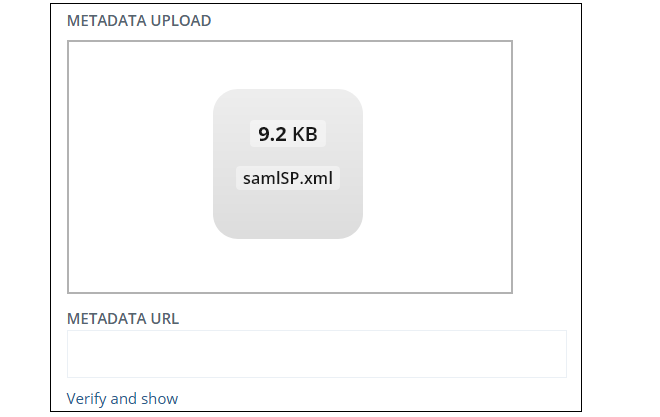 Federation Scenario - SAML SP Metadata Upload
