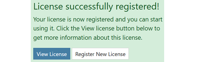 License Codes Accepted Confirmation