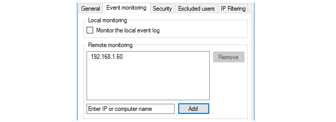 The Event Monitoring Tab in the IDA Interface
